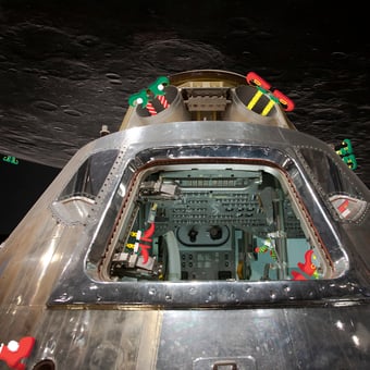 The Apollo command module was a tight fit for three astronauts, but space is not a problem for the Elves