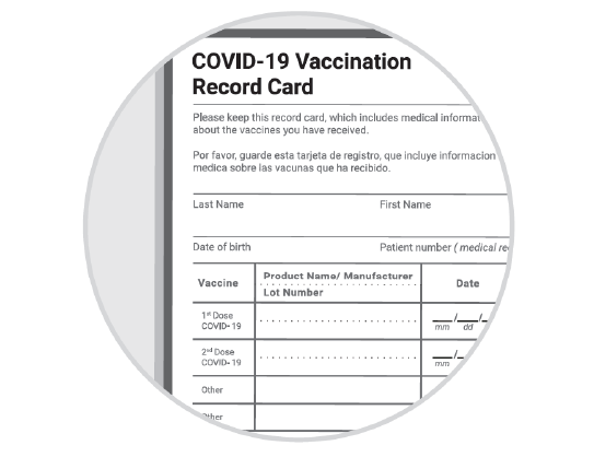Physical CDC (or other official) vaccination card