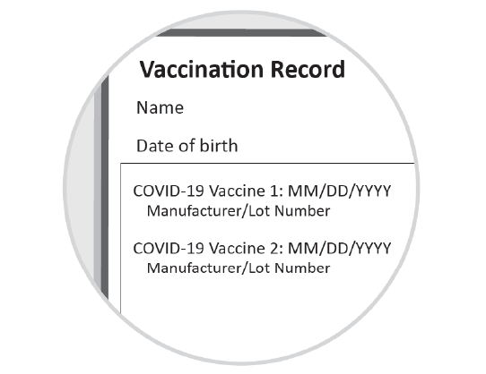 Printed record from vaccine provider or MyIRMobile.com